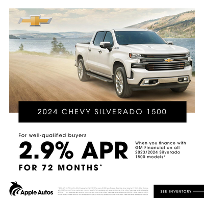 Get 2.9% APR for 72 months on a 2024 Chevy Silverado 1500