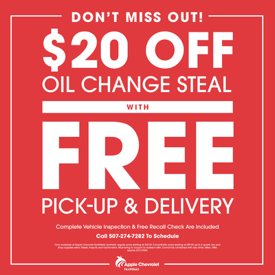 Get $20 off oil change with